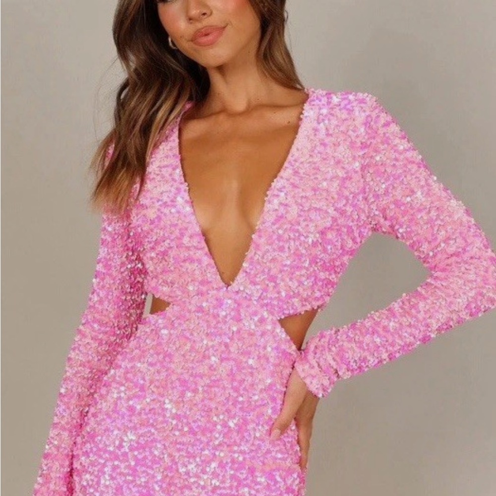 Petal and Pup Pink Sequin Dress